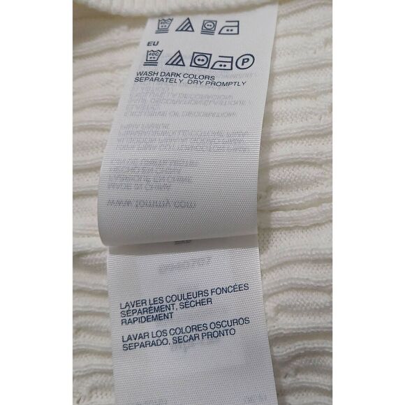 Tommy Hil womens medium 100% pima cotton cable knit ivory lightweight sweater - Picture 8 of 8